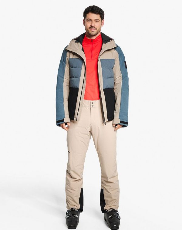 Mens ski-outfit Ziener TARLO Z Man Iron Sky Cord Black Ski Jacket Herren Skijacke