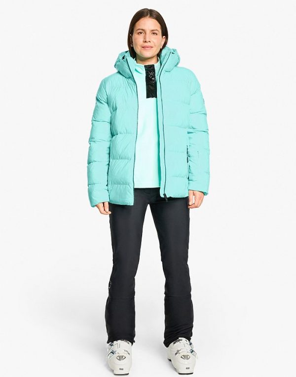 Ladies ski-outfit Ziener TRAVA Z Lady Radiant Lagoon Shine Grun Ski Jacket Damen Skijacke