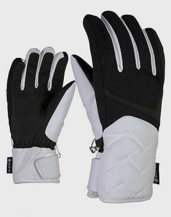 Ziener Damen Ski Handschuhe KYRENA GTX Schwarz Weiß 7,5 Ladies GORETEX Ski Glove