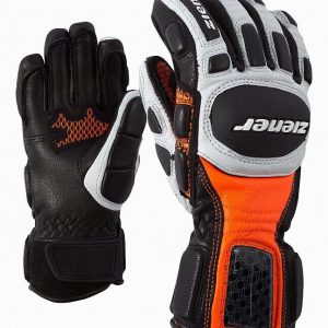 Ziener Junior Renn Skihandschuhe LEXO 5,5 Orange Weiss 9 134 Kids Race Gloves