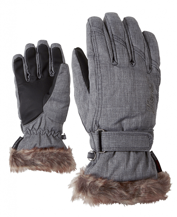 Ziener Damen Ski handschuhe KiM Grau Grey 7,5 Ladies Glove ThermoShield